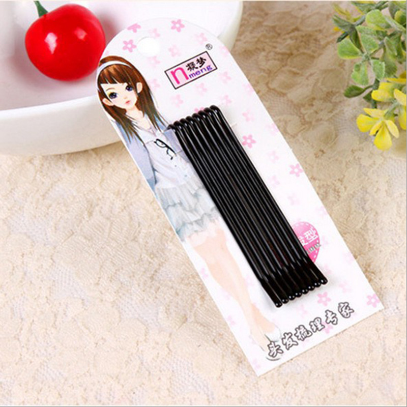 New Korean style wavy solid color simple one-word hairpin women's bridal updo hair accessories wire hairpin