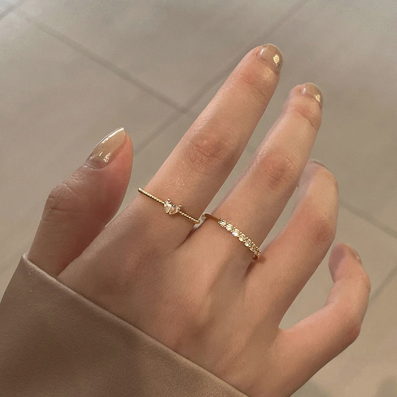 Korean version stacked niche design exquisite zircon love ring for women ins light luxury fashion versatile high-end ring