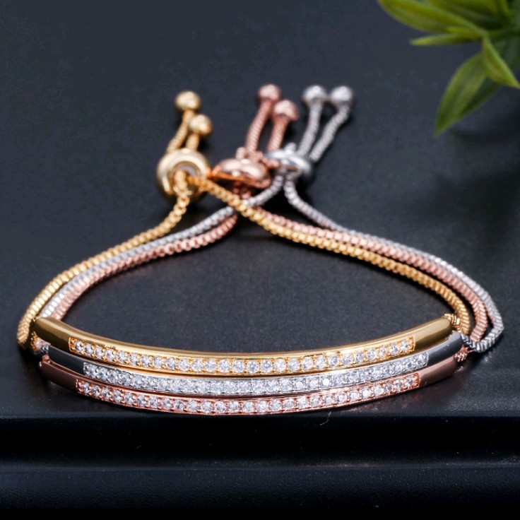 Cross-border hot sale ins style fashion diamond bracelet adjustable bracelet bracelet 18k gold 925 silver