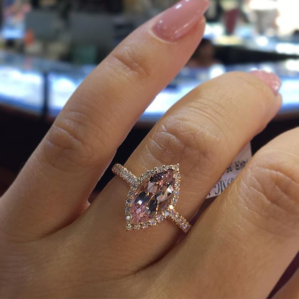 Cross-border wish hot sale champagne color fashion women's ring electroplating inlaid gemstone ring women's ring jewelry
