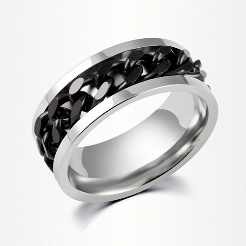 Titanium Steel Accessories Stainless Steel Rotating Beer Opening Chain Ring Cool Rotating Bottle Opening Ring