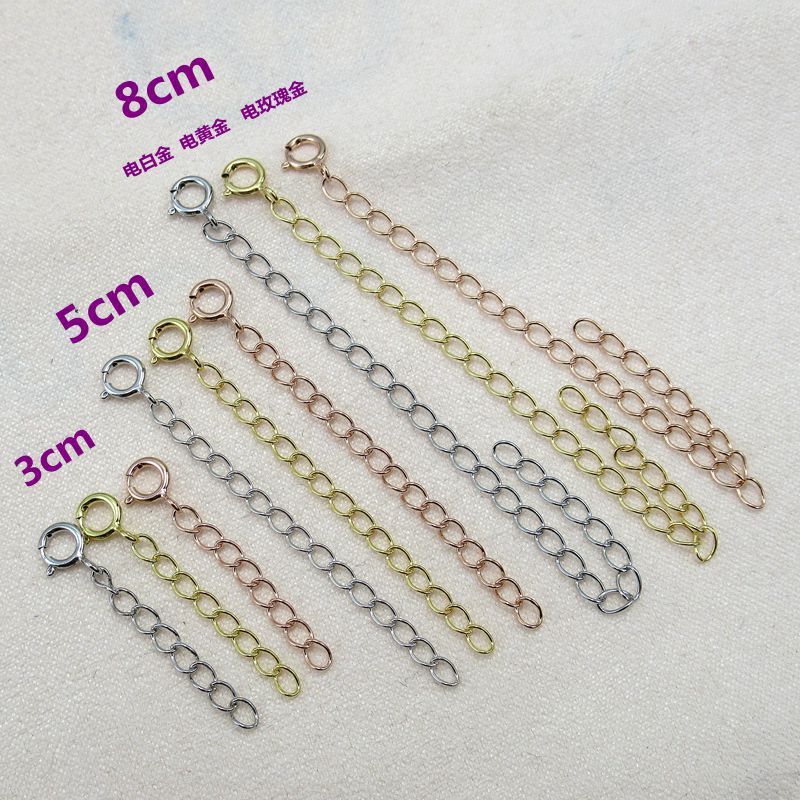 S925 sterling silver extended chain tail chain bracelet necklace extended chain extension adjustable handmade DIY jewelry accessories