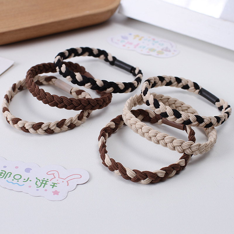 Hair rope, simple temperament, rubber band, high elasticity and durable leather cover, does not damage hair rope, Korean hair tie