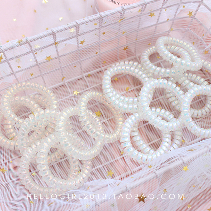 Mermaid color~Japanese and Korean fresh and soft girl laser sparkling phone cord hair ring hair rope headband hair accessories