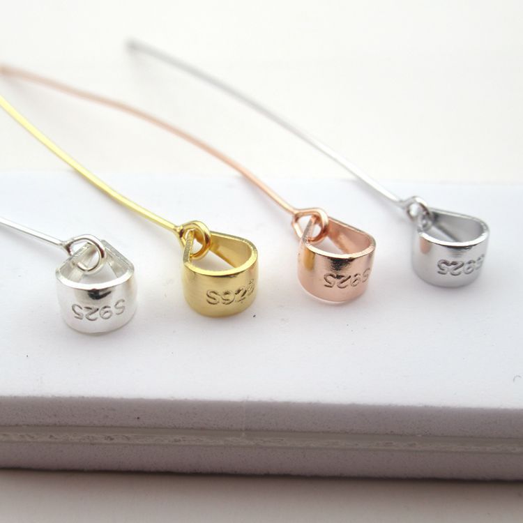 DIY jewelry accessories 925 sterling silver buckle pendant buckle melon seed buckle jade pendant crystal jade clip buckle jade jade buckle