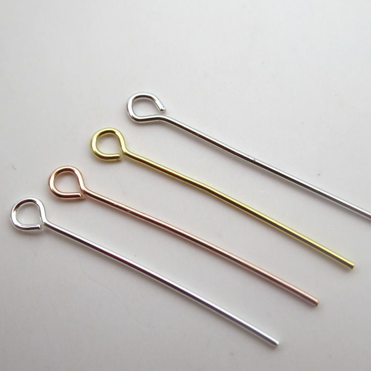 Sterling silver S925 T-shaped needle DIY jewelry accessories ball needle 9-shaped needle ball needle flat head needle T-shaped needle round head needle gold-plated