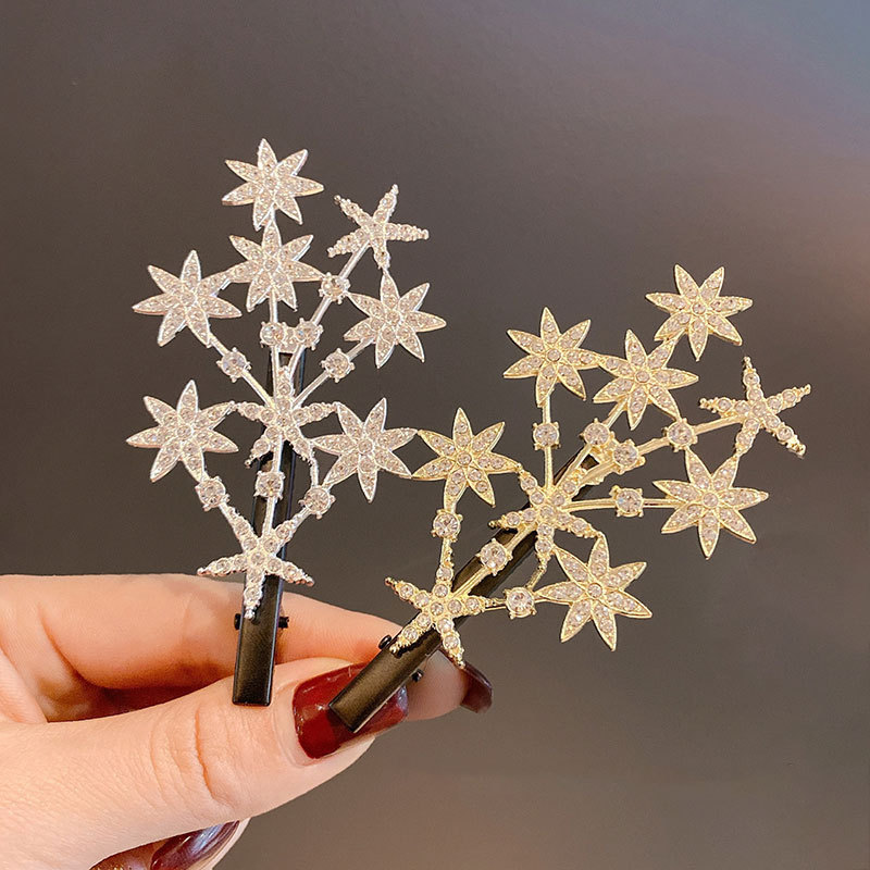 New style baby's breath hairpin for women, new internet celebrity rhinestone side Korean temperament bangs hairpin hairpin headgear