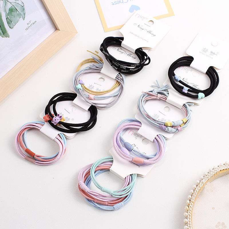 Korean style tag hair accessories high elastic hair rope ponytail rubber band Korean style simple temperament hair band girl suit headband
