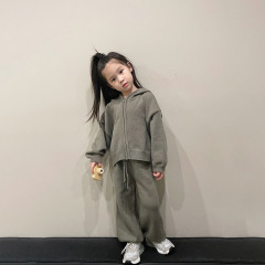 New Autumn and Winter Girls Casual Windbreaker Jacket Korean Style Autumn Children's Loose Western Style Pullover Fashion Two-piece Set