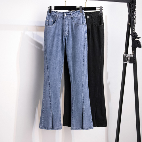 Plus Size Women's 200/300 Jin Trousers High Waist Slim Casual Loose Slim Flared Jeans 3315