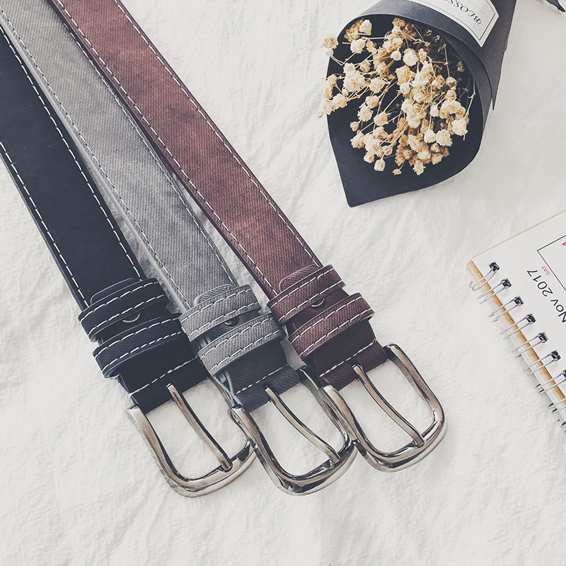 Men's personalized youth trendy men's student all-match Korean fashion belt pin buckle casual belt
