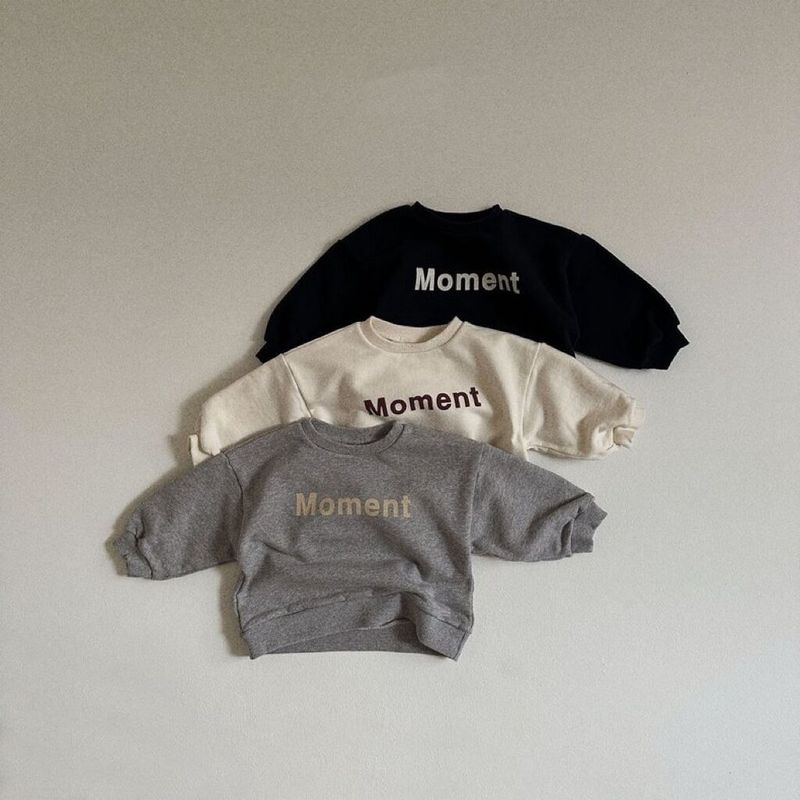 Korean version of ins with English letters round neck threaded collar casual all-match sweatshirt spring and autumn style children's long-sleeved top