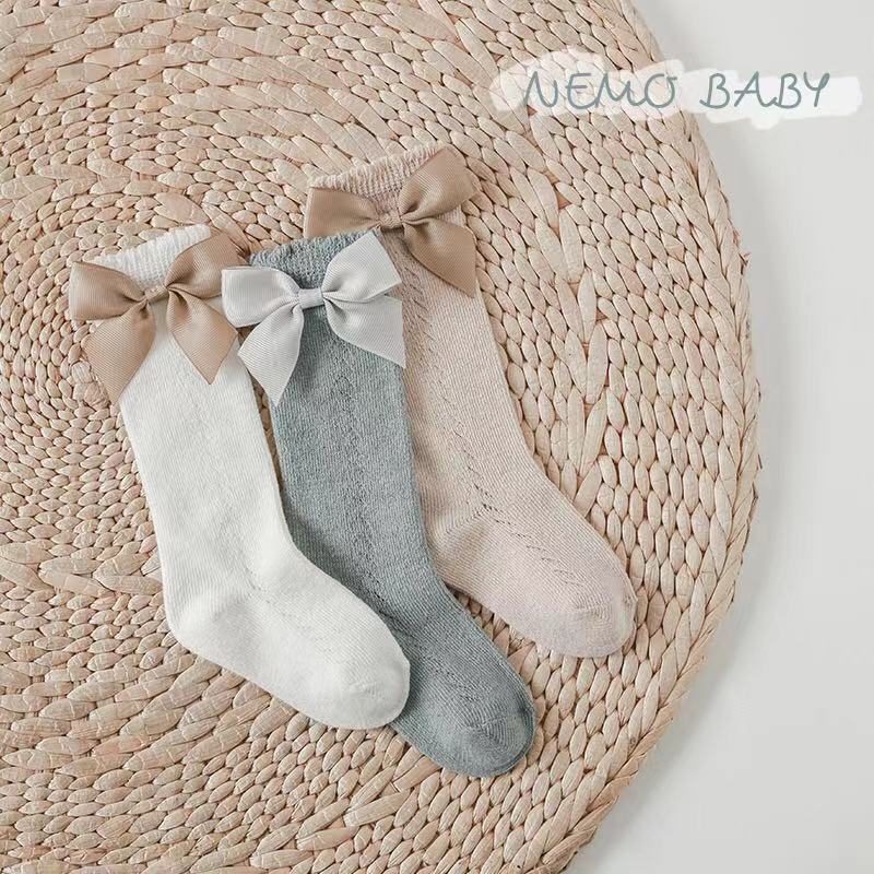 Baby girl stockings spring and summer thin infant children's cotton high-waisted princess fashionable leg-flattening socks Korean version