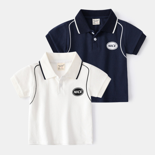Summer boys' short-sleeved POLO shirts. Children's Korean style trendy short-sleeved shirts. Supply of lapel T-shirts for children and middle-aged children.