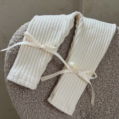 Korean style children's clothing, infants and toddlers, winter clothing, brushed thickening, girls' bow cotton, cute trendy pit strip leggings, children's pants