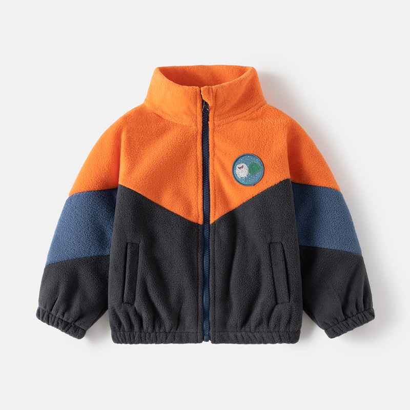 Autumn and winter polar fleece jackets for boys and girls, children's warm tops, Korean style foreign trade children's clothing