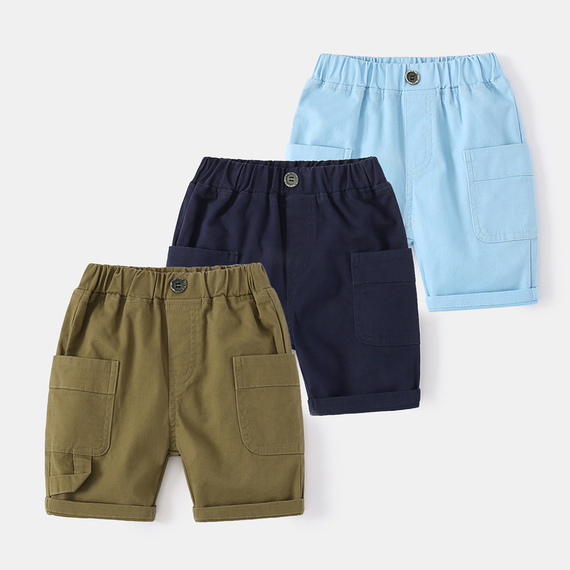 Boys' denim shorts spring new children's Japanese washed jeans boys' shorts spring style mid-pants