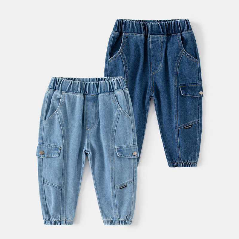 New jeans for spring and autumn, trendy and fashionable boys' pants, handsome and cute casual pants for young and middle-aged boys