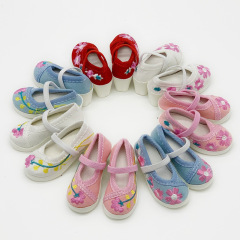 60cm doll embroidered shoes BJD/SD60CM 3-point high-heeled shoes boots cloth shoes low-heeled shoes embroidered