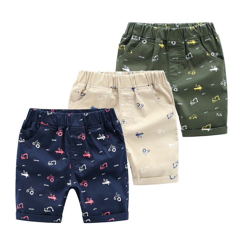 Children's mid-length pants, new summer cartoon creative style casual pants, Korean style children's pants, boys' quarter pants