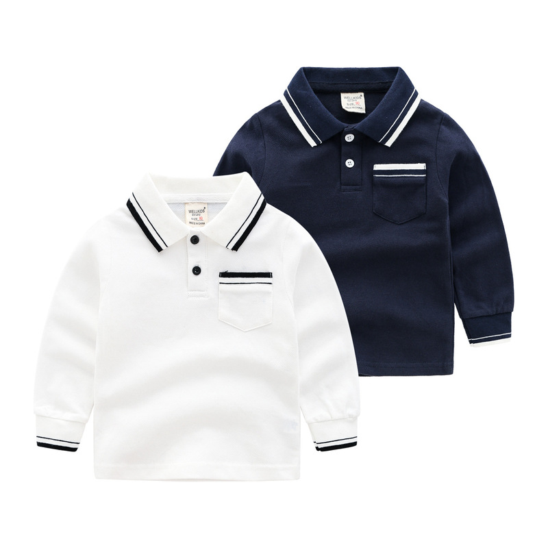 Boys' long-sleeved T-shirt spring new style children's POLO shirt baby long-sleeved T-shirt