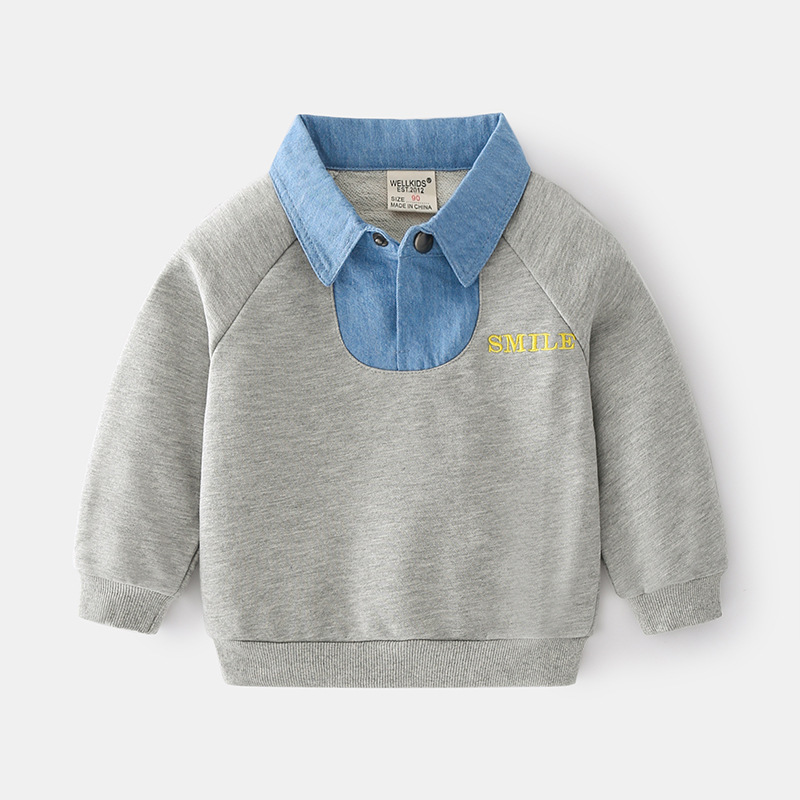 Mid-year children's hooded autumn Korean style boys' sweatshirt trendy fashion pullover casual children's long sleeve