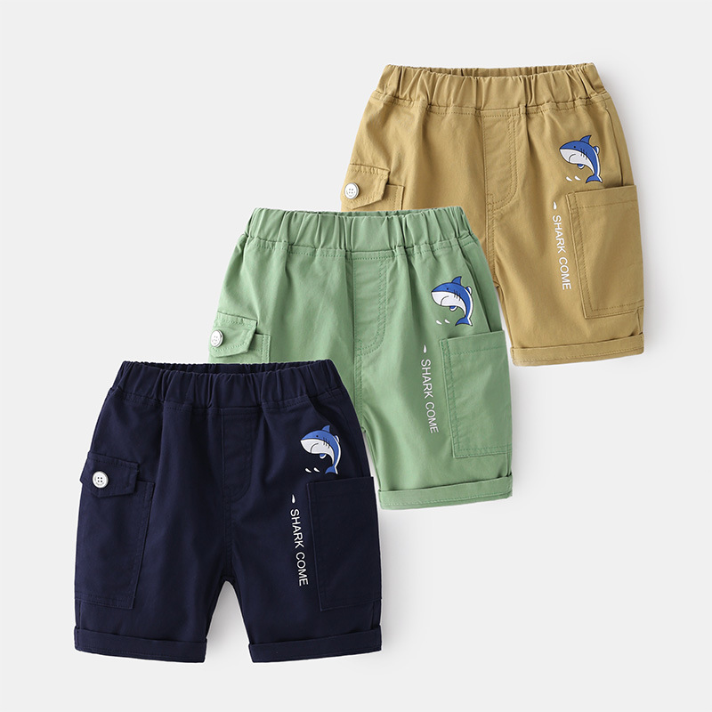 wellkids brand children's clothing summer new boys' mid-pants casual pants cartoon baby five-point pants