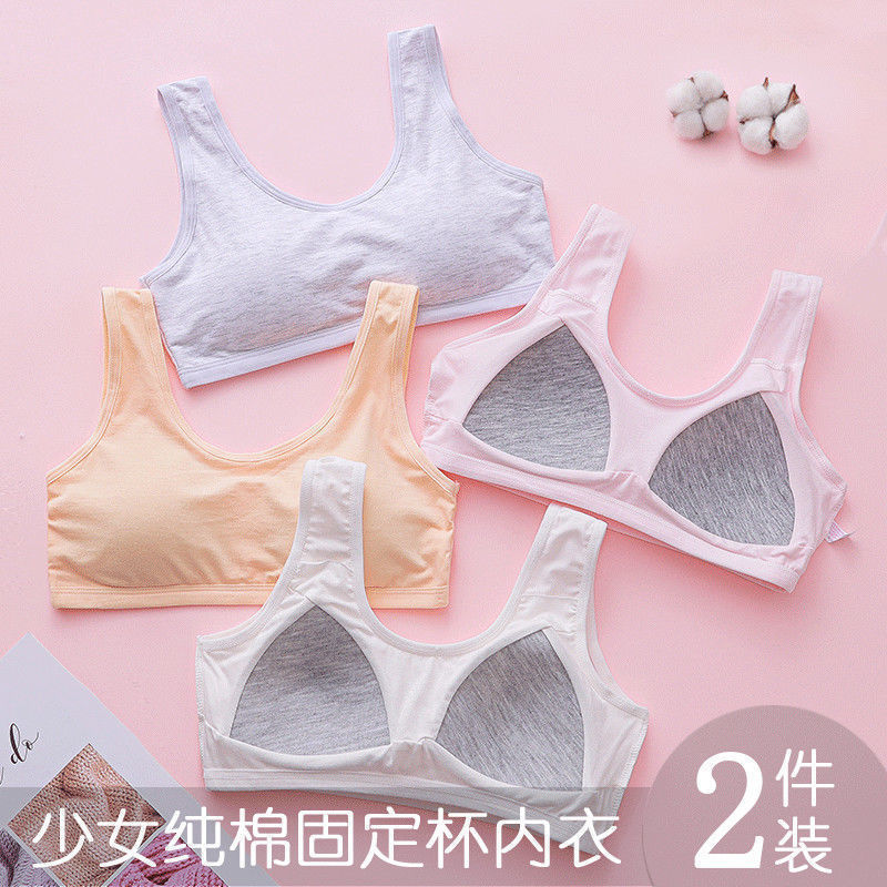 Girls' underwear, developmental period underwear, female students' Korean style inner wear, junior high school students' cotton tube top thin section