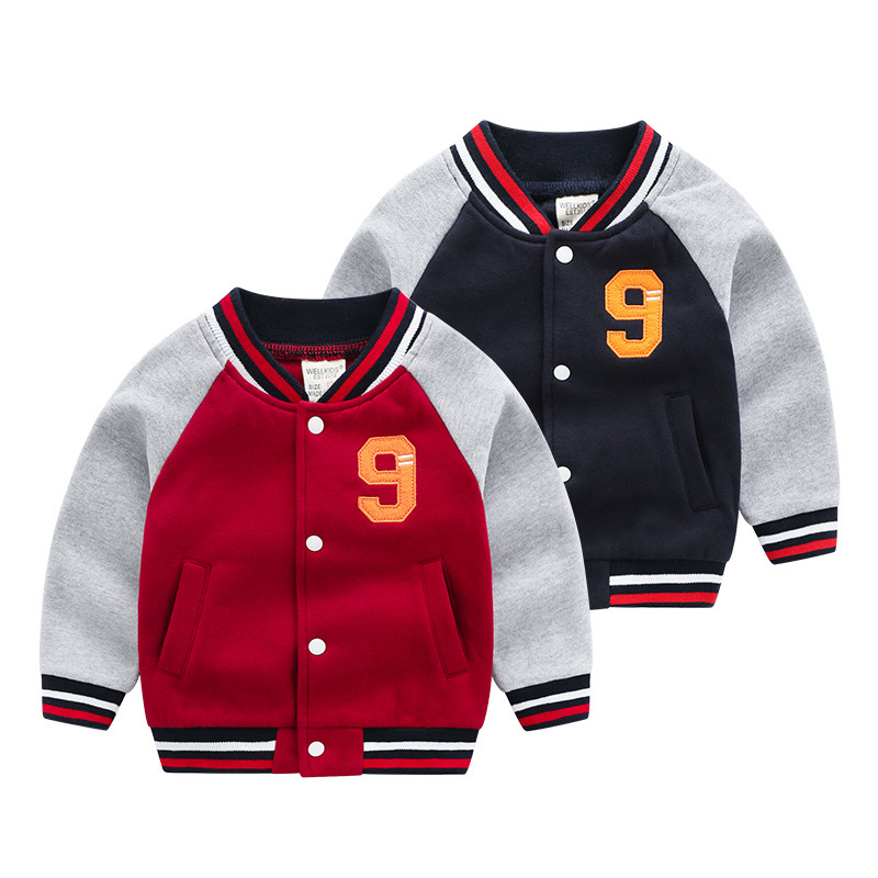 Autumn European and American new children's jackets, autumn children's clothing, boys' patchwork tops, children's baseball uniform jackets