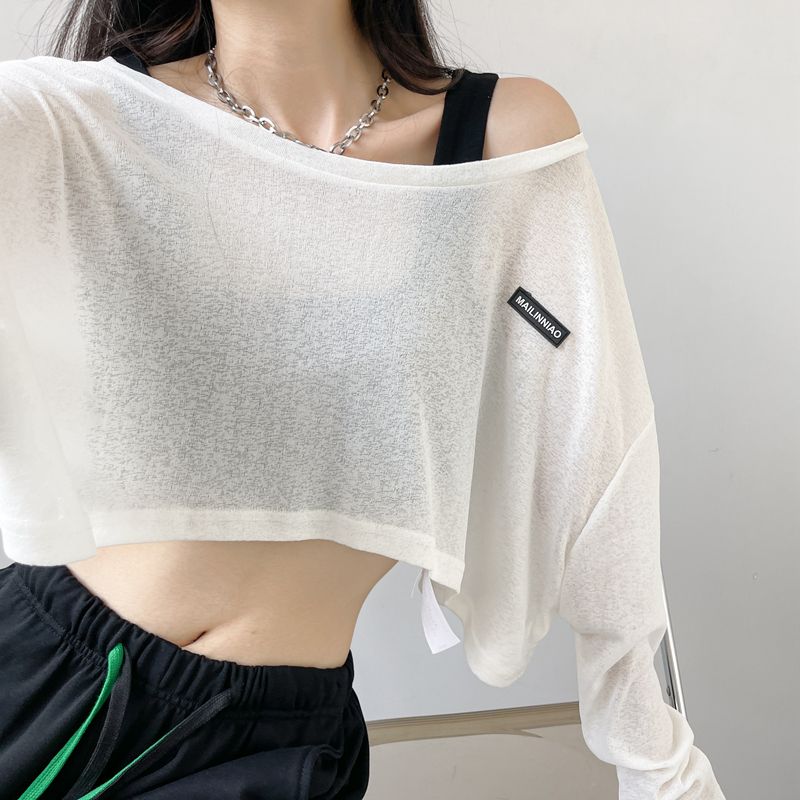 Women's new sun protection clothes, anti-UV summer students, Korean style loose thin ice silk long-sleeved T-shirt top trendy