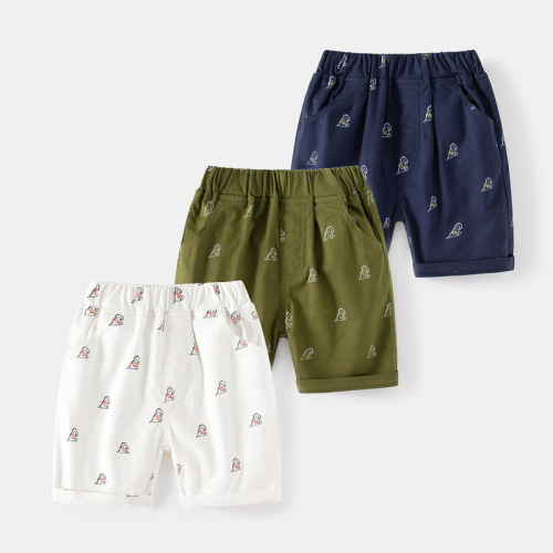 Summer travel and cool boys' shorts, new cartoon pattern children's mid-waist casual pants