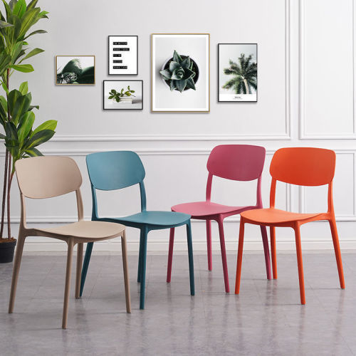 Plastic chair backrest adult simple dining table plastic chair thickened modern simple desk stool home Nordic dining chair