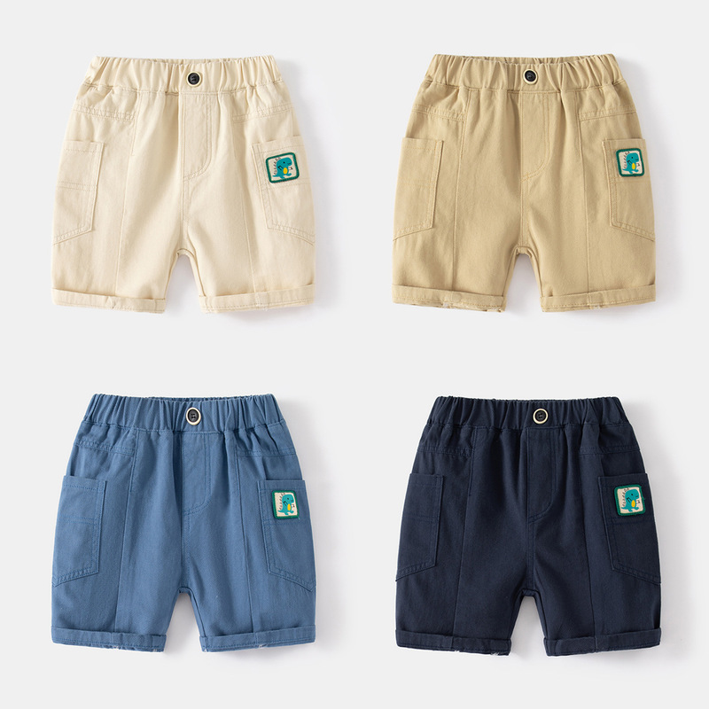 Modern casual style cotton cartoon pattern soft shorts, fashionable boys outdoor mid-waist casual pants
