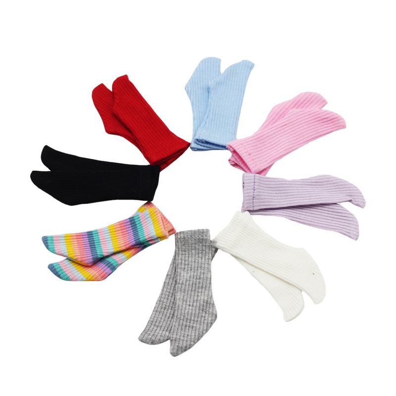bjd 6 points socks toy doll versatile socks 1/6 points rainbow striped thread pile socks shoe accessories