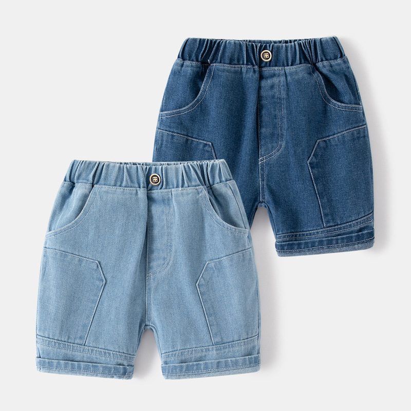 Cool summer denim shorts for boys, trendy denim shorts, rubber band casual children's shorts