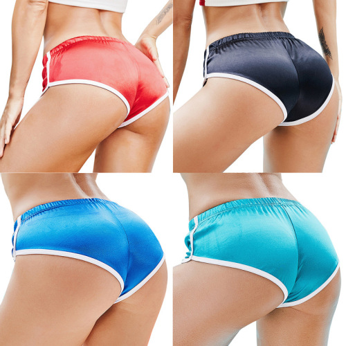 080# New Summer Women's Shorts Hot Pants European and American Fashion Sexy Running Stretch Sports Shorts Yoga Yoga Pants
