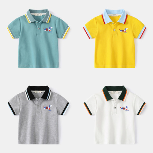 Multicolor cartoon puppy short-sleeved summer boys' short-sleeved POLO shirts casual style boys' T-shirts
