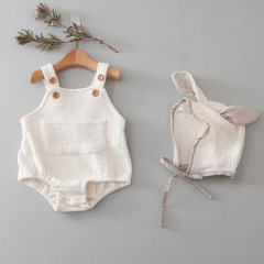Korean version of ins newborn baby clothes cute rabbit sling crawling suit small animal shape bag fart jumpsuit harem
