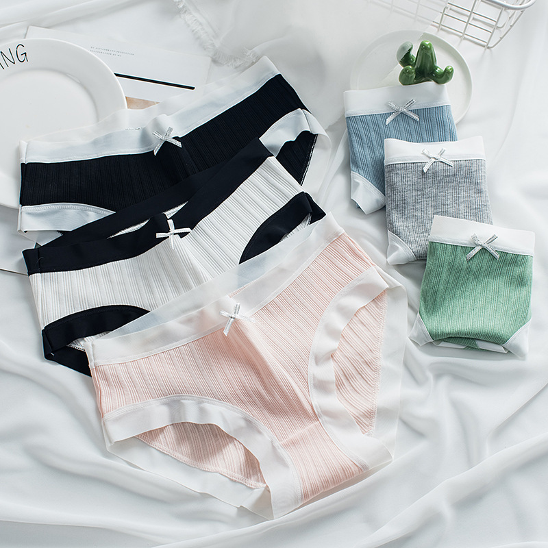 Underwear Women's Cotton Wholesale Summer New Style Comfortable Breathable Mid-waist Cotton Briefs Women's Briefs Wholesale