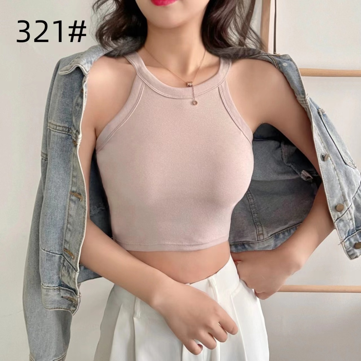 New style all-in-one vest with breast pads, sexy and slim, short, inner and outer wear, tube top, chest strap underwear for girls