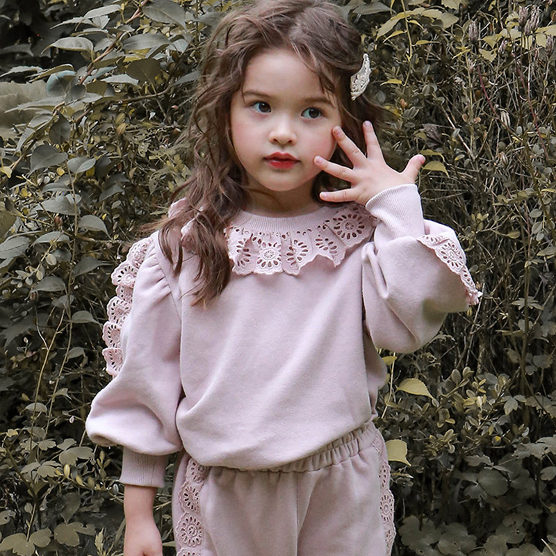 2024 Spring Strawberry Shan Korean Children's Clothing Children's Girls Fashionable Lace Loose Pullover Long Sleeve Sweatshirt