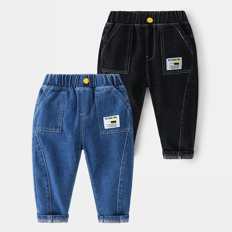 Korean style fashionable casual soft cotton trousers for children and middle-aged children children's trousers autumn style boys' denim trousers