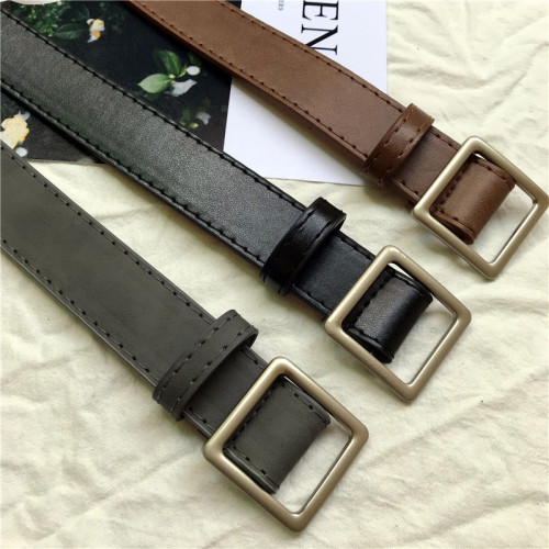 Retro men's belt, Korean version, trendy, holeless, versatile belt, autumn Hong Kong style, unisex, adjustable and simple