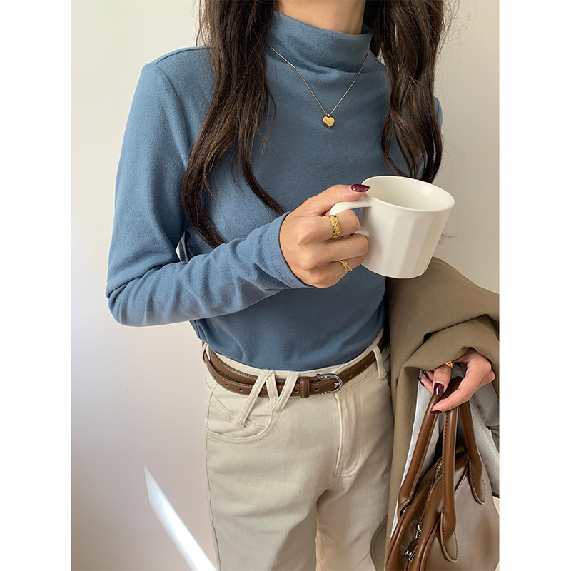 Huang Zheng basic multi-color bottoming shirt for women autumn Korean version slimming long-sleeved T-shirt top