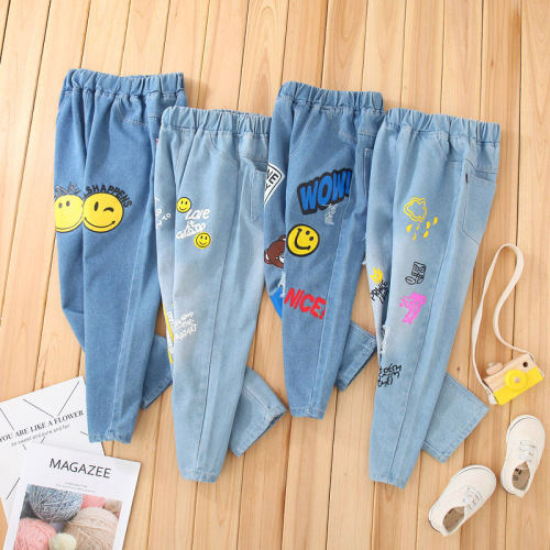 Children's clothing boys' casual trousers autumn new girls' denim trousers 3-11 years old baby student jeans
