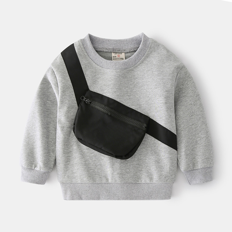 Sports style soft casual hooded sweatshirt for children. Autumn boys' comfortable and breathable sweatshirt with long sleeves.