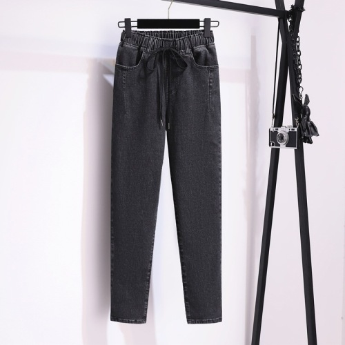 312 350 Jin 200 Jin Fat Sister Extra Large Size Pants Women’s Autumn Wear Trousers Elastic Drawstring Jeans Plus Fat