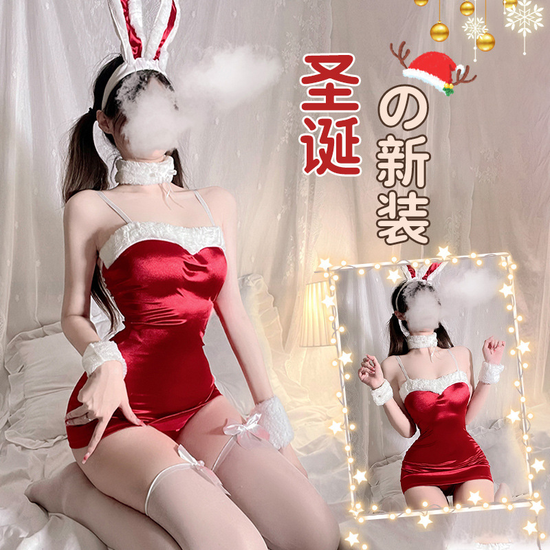 Dormila Sexy Lingerie Christmas Outfit Cute Plush Bunny Girl Suit Cosplay Temptation Uniform Suit