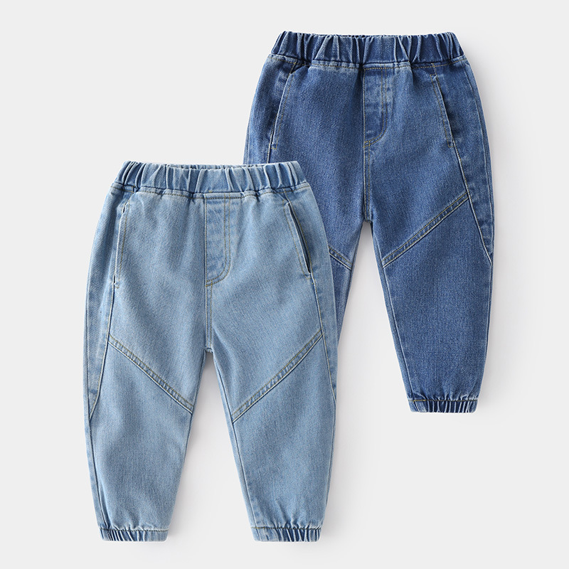 Trendy boys' denim trousers, children's Korean style casual children's trousers, new style jeans for children and middle-aged children