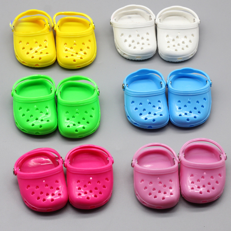 18-inch doll beach slippers, candy-colored clogs, 18-inch doll breathable sandals